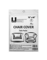 uBoxes Chair Cover, 76" x 46", 2 Pack 2 mil Polyethylene