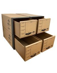 4 pack cabinet style file boxes for storage