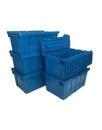 uBoxes Blue Storage and Packing Plastic Crates, 27" x 17" x 12" Pack of 5