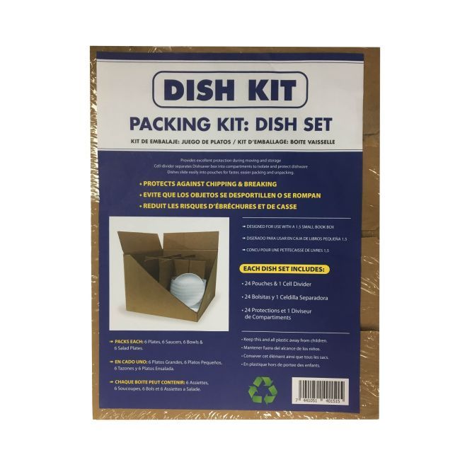uBoxes Dish Packing Kit 24 pouches 1 cell divider