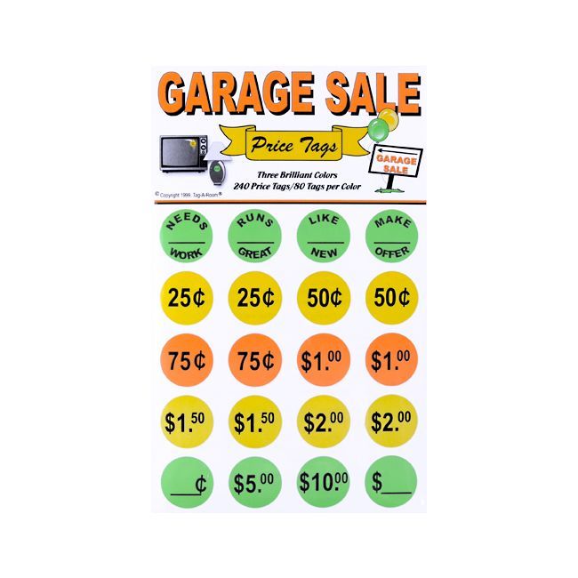 Labels for Garage Sale