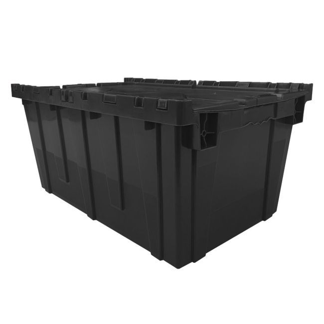 UBMOVE Storage Packing Plastic Crates in sleek black are designed for durability and organization.
