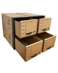Quick Stack File Boxes, 4 Pack